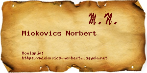 Miokovics Norbert névjegykártya