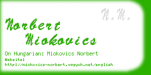 norbert miokovics business card